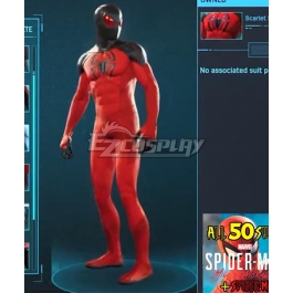 PS5 Marvel 2021 Spider-Man: Miles Morales Scarlet Spider II Cosplay Costume