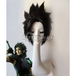 Styled Final Fantasy VII FF7 Zack Fair Cosplay Black Hair Wig Slicked-back Game