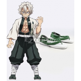 Demon Slayer: Kimetsu No Yaiba Sanemi Shinazugawa Green Shoes Cosplay Boots