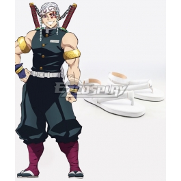 Demon Slayer: Kimetsu No Yaiba Tengen Uzui Silver Shoes Cosplay Boots