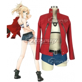 Fate/Apocrypha FA Red Saber Mordred Casual Dress Outfit Cosplay Costume Full Set 