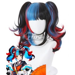 blue red wig