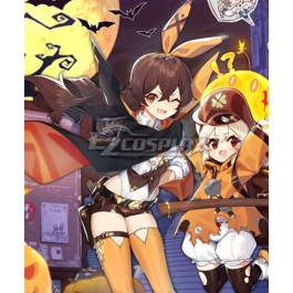 Genshin Impact Amber Halloween Cosplay Costume
