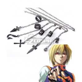 Hunter X Hunter Kurapika 5 Ring Chain Charms Cosplay Hxh kurapika chain shirt (black). hunter x hunter kurapika 5 ring chain charms cosplay