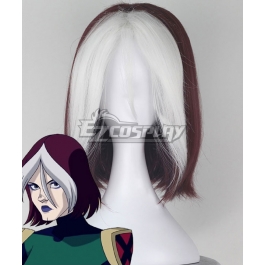 Marvel Animated Universe X Men Evolution Rogue White Red Cosplay Wig