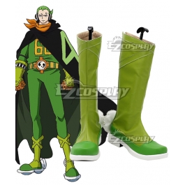 One Piece Germa 66 Vinsmoke Yonji Green Shoes Cosplay Boots