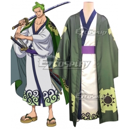 One Piece Wano Country Arc Roronoa Zoro Kimono Cosplay Costume