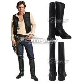 Star Wars Han Solo Black Shoes Cosplay 