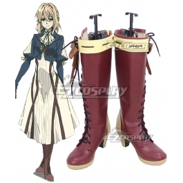 Violet Evergarden Violet Red Boots Shoes Cosplay Costume Custom-made Anime 