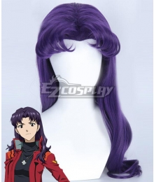 Neon Genesis Evangelion Misato Katsuragi Purple Cosplay Wig - New Edition