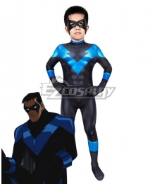 Kids DC Batman: Under the Red Hood Nightwing Richard Grayson Zentai Jumpsuit Cosplay Costume