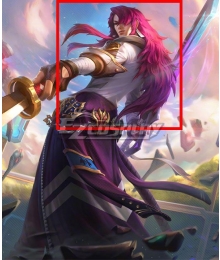 League of Legends LOL Battle Academia Yone Purple Cosplay Wig