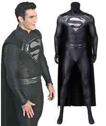DC Crisis on Infinite Earths Superman Clark Kent Black Suit Cosplay Costume