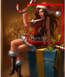 League of Legends LOL Candy Cane Miss Fortune Christmas Brown Cosplay Wig