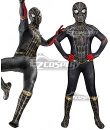 Kids Spider-Man 3 No Way Home Spider Man Peter Parker Black and Gold Suit Jumpsuit Zentai Halloween Cosplay Costume