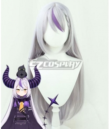 Hololive Virtual YouTuber La+ Darknesss Gray Purple Cosplay Wig