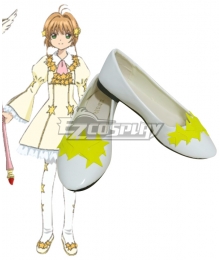 Cardcaptor Sakura: Clear Card Sakura Kinomoto EP7 Star Card Flight White Cosplay Shoes