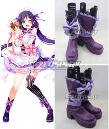 Love Live Valentine's Day Maid Nozomi Tojo Purple Cosplay Boots