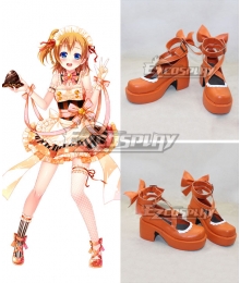 Love Live Valentine's Day Maid Honoka Kousaka Orange Cosplay Shoes