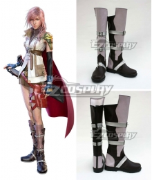 Final Fantasy XIII FF13 Lightning Black Shoes Cosplay Boots