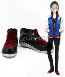 Yuri on Ice YURI!!!on ICE Plisetsky Yuri Black Red Cosplay Shoes - A Edition