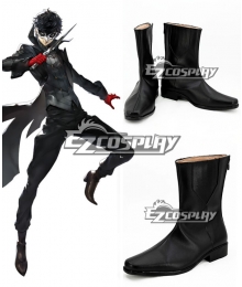 Persona 5 Joker Protagonist Akira Kurusu Ren Amamiya Black Shoes Cosplay Boots - A Edition