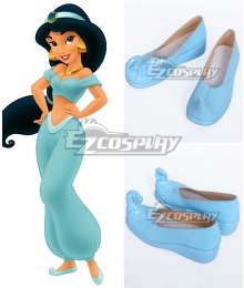 Disney Princess Princesa Jasmine Blue Shoes Cosplay Boots