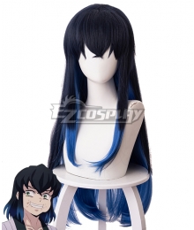 Demon Slayer: Kimetsu No Yaiba Hashibira Inosuke Female Dark blue Cosplay Wig - 487DA