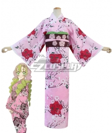 Demon Slayer: Kimetsu No Yaiba Kanroji Mitsuri Kimono Cosplay Costume