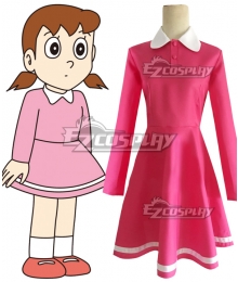 Doraemon Minamoto Shizuka Pink Dress Cosplay Costume