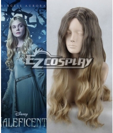 Disney Maleficent Princess Aurora Curly Full Hair Cosplay Wig