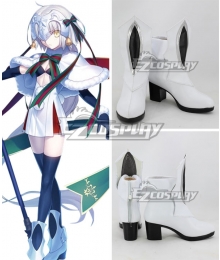 Fate Grand Order Fate Apocrypha Joan of Jeanne d'Arc Alter Santa Lily Christmas Day White Shoes Cosplay Boots