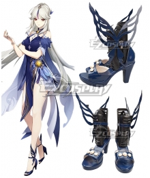 Genshin Impact Ningguang Orchid's Evening Gown Blue Cosplay Shoes