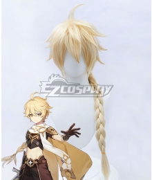Genshin Impact Traveler Male Aether Golden Cosplay Wig