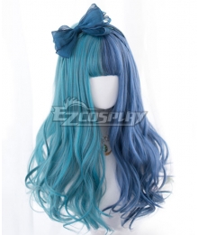 Japan Harajuku Lolita Series Blue Green Curly Cosplay Wig