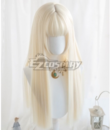 Japan Harajuku Lolita Series Light Golden Long Cosplay Wig