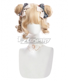 Japan Harajuku Lolita Series Tea Party Girl Golden Cosplay Wig