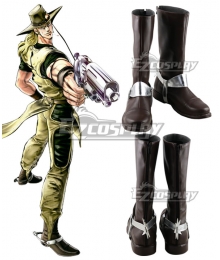 JoJo's Bizarre Adventure Hol Horse Brown Shoes Cosplay Boots