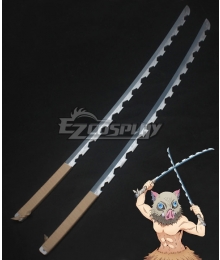 Demon Slayer: Kimetsu No Yaiba Inosuke Hashibira Two Sword Cosplay Weapon Prop
