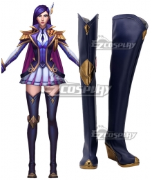League of Legends LOL Battle Academia Caitlyn Blue Shoes Cosplay Boots