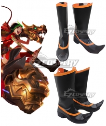 League of Legends LOL Firecracker Jinx Black Shoes Cosplay Boots