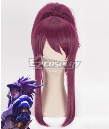 League Of Legends LOL KDA K/DA Akali Purple Red Cosplay Wig