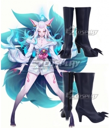 League of Legends LOL Spirit Blossom Ahri White Version Blue Cosplay Shoes