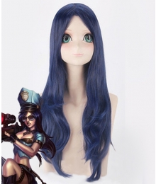 League of Legends Officer Caitlyn The Sheriff of Piltover Blue Cosplay Wig