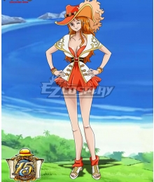 One piece Nami Red White Cosplay Shoes