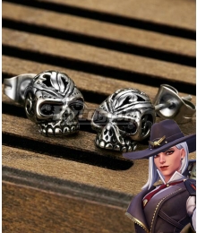 Overwatch OW Elizabeth Caledonia Calamity Ashe Two Skull Earring Cosplay Accessory Prop