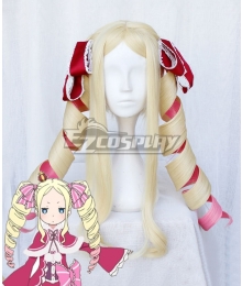 Re: Life In A Different World From Zero Beatrice Light Golden Pink Cosplay Wig - Only Wig