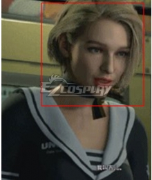  Resident Evil 3 Remake Jill Valentine Sexy Navy Star Outfit PC Mod Light Golden Cosplay Wig
