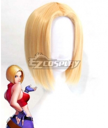 The King Of Fighters KOF Blue Mary Golden Cosplay Wig