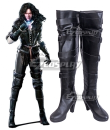 The Witcher 3 Wild Hunt Yennefer Black Shoes Cosplay Boots